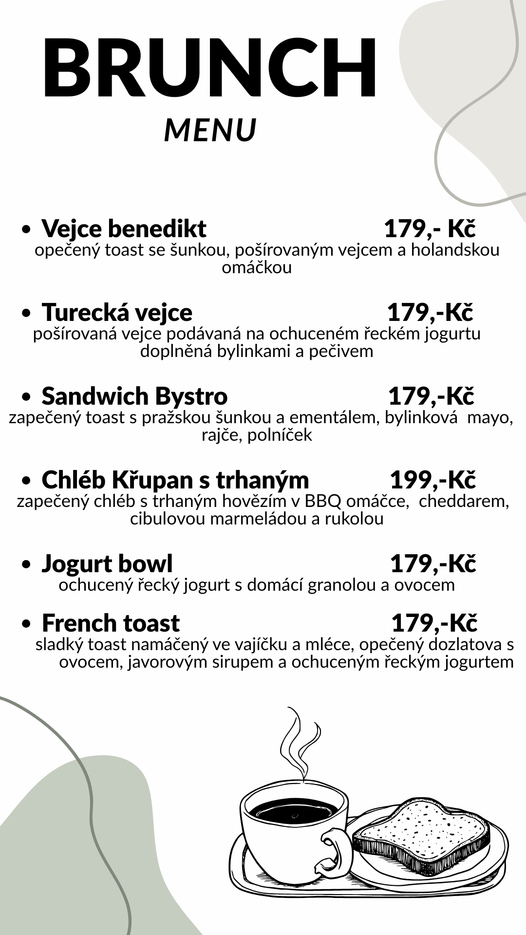 Brunch menu