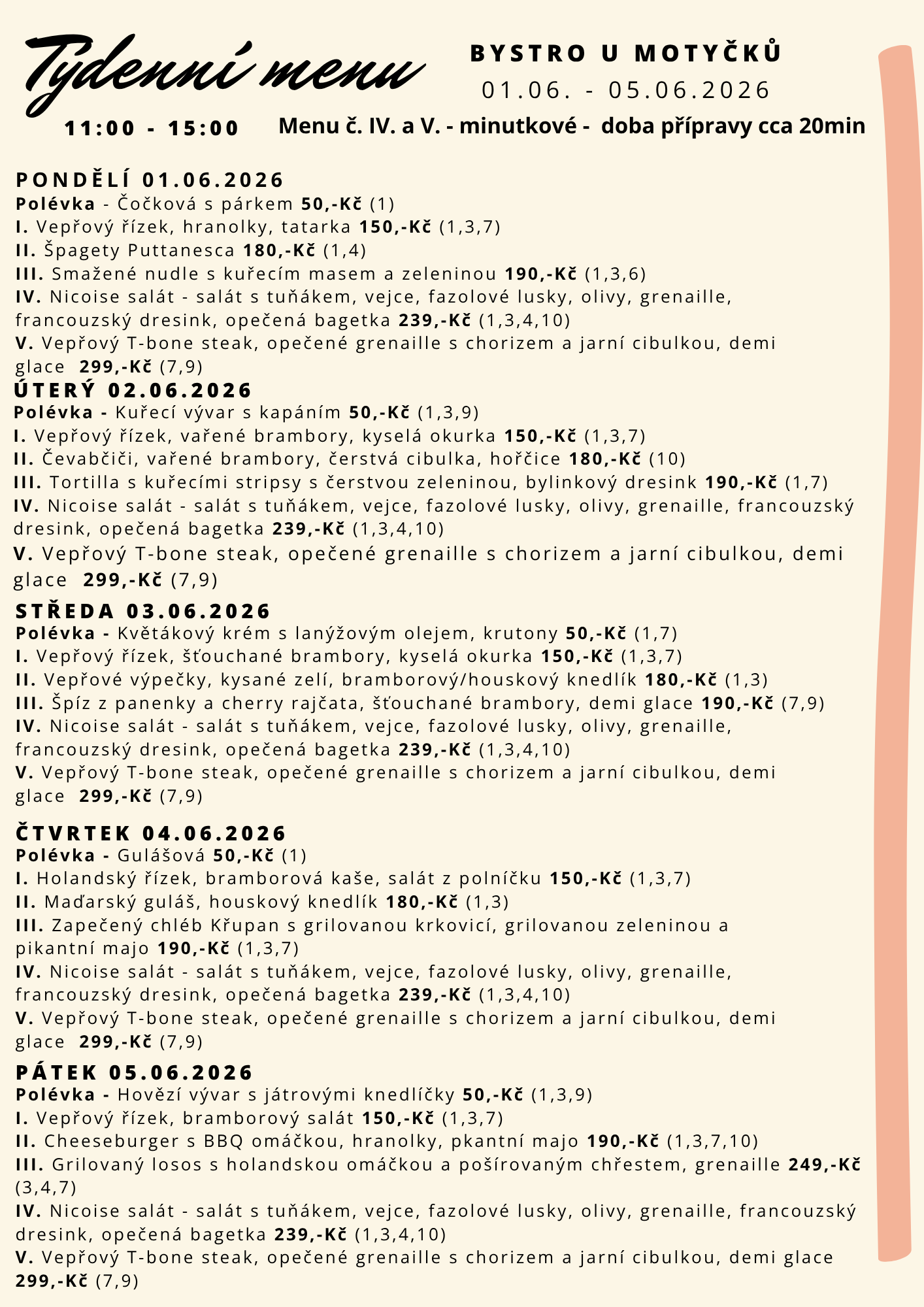 Týdenní menu